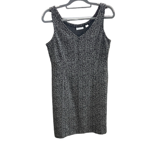 NY&C Houndstooth Sleeveless Black and White Midi Dress